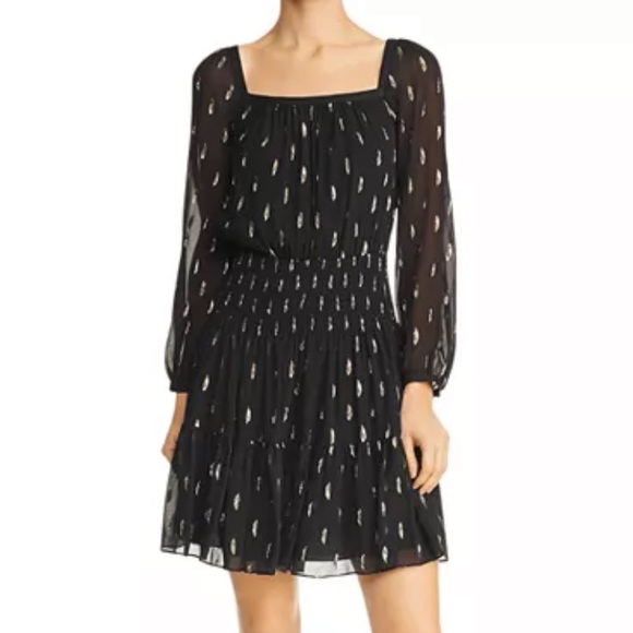 Rebecca Taylor Dresses & Skirts - REBECCA TAYLOR Silk Metallic Clip Dot Dress Size 2